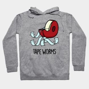 Tape Worms Funny Celophane Tape Puns Hoodie